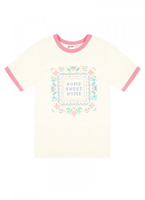 Alabama Home Sweet Home Slogan Ringer Tee - Model Front
