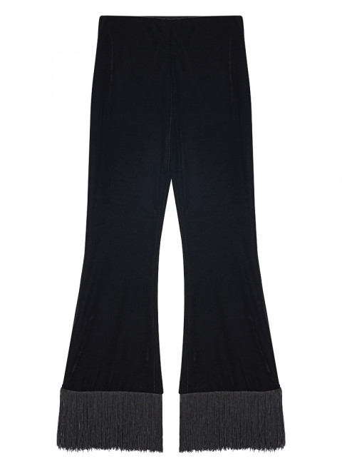 Dawn O’Porter X Joanie - Cosmo Oversized Mushroom Print Cardigan - Dawn O’Porter X Joanie - Staten Island Fringe Trim Velvet Pull-On Flares  - Dawn Front